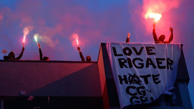 Anti-Gentrification protest and defense of 91 Rigaer housing in Berlin, July 10, 2016